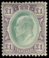 *        252-66 (244-58) 1902-03 ½d-£1 K Edward VII^, Wmkd CA, Perf 14, Cplt (15), OG, HR, F-VF Scott... - Transvaal (1870-1909)