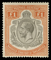 *        44 (107) 1927 £1 Brown-orange And Black K George V^, Wmkd MSCA, Perf 14, Very Seldom Offered As A... - Tanganyika (...-1932)