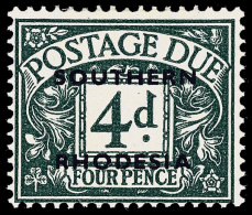 *        J5a (D6) 1951 4d Dull Grey-green Postage Due^ Of Great Britain Overprinted "Southern Rhodesia", ERROR Of... - Zuid-Rhodesië (...-1964)