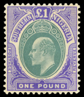 *        21-31 (21//32a) 1904-09 ½d-£1 K Edward VII^, Wmkd MCA, Perf 14, Cplt (12), OG, LH, VF-S Scott... - Nigeria (...-1960)