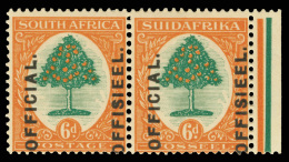 *        O4 (O4) 1926 6d Green And Orange Orange Tree^, Bilingual Horizontal Pair, SG Type O1 Overprint (reading... - Zonder Classificatie