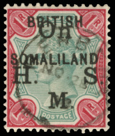 O        O5 (O5) 1903 1r Green And Carmine Q Victoria Official Stamp Of India^ (overprinted "On H.M.S.") With... - Somaliland (Protectoraat ...-1959)