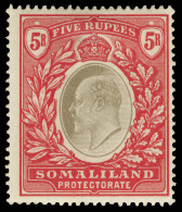 *        27-39 (32-44) 1904 ½a-5R K Edward VII^, Wmkd CA Or CC, Cplt (13), OG, VLH, F-VF Scott Retail... - Somaliland (Protectoraat ...-1959)