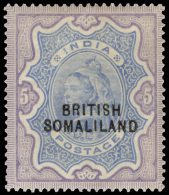 *        14-20 (18-24) 1903 2½a-5R Q Victoria Stamps Of India^ Overprinted "BRITISH SOMALILAND" SG Type 1 At... - Somaliland (Protectoraat ...-1959)