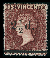 *        57 (54) 1890 2½d On 4d Chocolate Q Victoria Local Surcharge^, Wmkd CA, Perf 14, Only 1500 Were... - St.Vincent (...-1979)