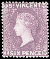*        51 Var (52w) 1888 6d Violet Q Victoria, VARIETY - Wmkd CA Inverted^, Perf 14, Only One Pane With This Wmk... - St.Vincent (...-1979)