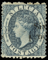 *        26 (10) 1863 6d On (4d) Indigo Q Victoria Surcharged "Six Penny"^ (SG Type 2), The Key Stamp Of The... - St.Lucia (1979-...)