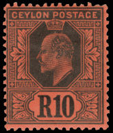 *        178-99, 178a, 181b (277-300) 1904-11 2¢-10R K Edward VII^, Wmkd MCA, Cplt (24) With All Shades, OG,... - Ceylon (...-1947)