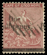 O        39 (46) 1882 ½d On 3d Deep Claret Hope^, Wmkd CC, Perf 14, Surcharged "One Half-penny" SG Type 12... - Kaap De Goede Hoop (1853-1904)