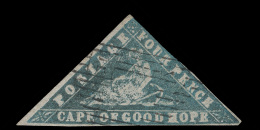 O        9 (14) 1861 4d Pale Milky Blue Wood-block^, Laid Paper, Imperf, Clear To Full Margins (at Bottom And... - Kaap De Goede Hoop (1853-1904)