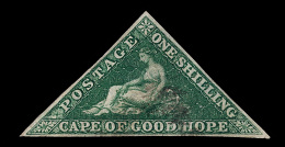 O        6a (8b) 1859 1' Deep Dark Green Cape Triangle^ On White Paper, Wmkd Anchor, Perkins, Bacon Ptg, Imperf,... - Kaap De Goede Hoop (1853-1904)