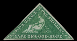 *        6 (8) 1858 1' Bright Yellow-green Cape Triangle^, White Paper, A Comparatively Rare And Definitely... - Kaap De Goede Hoop (1853-1904)