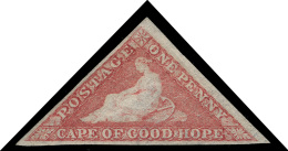 *        3 (5a) 1858 1d Rose Cape Triangle^, White Paper, Wmkd Anchor, Perkins Bacon Printing, Imperf, Full To... - Kaap De Goede Hoop (1853-1904)