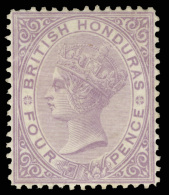 *        10 (14) 1879 4d Mauve Q Victoria^, Wmkd CC, Perf 14, Perfectly Centered, OG, VLH, SUPERB Scott Retail... - Honduras