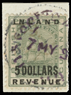 /\       128 (189) 1888 $5 Green Seal Of The Colony^ Overprinted "INLAND REVENUE" And Surcharged, Wmkd CA, Perf 14,... - Brits-Guiana (...-1966)