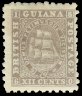 *        54c (98) 1866 12¢ Grey-lilac Seal Of The Colony^, Unwmkd, Medium Paper, Perf 10, Fresh Color, OG,... - Brits-Guiana (...-1966)