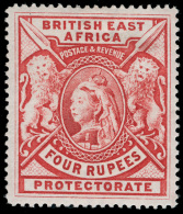 *        105 Var (95x) 4R Carmine Q Victoria^ Large Lions, Perf 14, ERROR - Wmk CC Reversed, Very Rare As Only One... - Brits Oost-Afrika