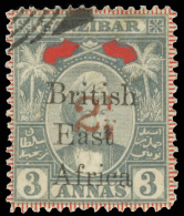 O        98-100 (89-91) 1897 2½a On 3a Sultan Of Zanzibar^ Overprinted "British East Africa", Cplt (3) With... - Brits Oost-Afrika