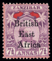 *        88-93 (80-85) 1897 ½a-7½a Zanzibar Sultan^ Overprinted "British East Africa", Cplt (6), Only... - Brits Oost-Afrika