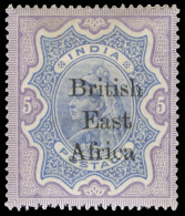 *        54-59, 62-71 (49-64) 1895 ½a-5R Q Victoria^ Stamps Of India Overprinted "British East Africa", Cplt... - Brits Oost-Afrika