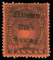 *        42 Var (37 Var) 1895 3a Black And Dull Red  Sun And Crown^ With "British East  Africa" Handstamp, ERROR -... - Brits Oost-Afrika