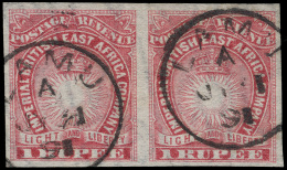 O        25a (14a) 1890-91 1R Carmine Sun And Crown, Imperf Pair^, Unwmkd, Scarce, Four Margins, With "Lome A" Cds,... - Brits Oost-Afrika