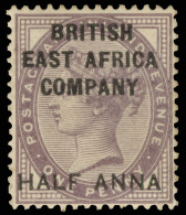 *        1 (1) 1890 ½a On 1d Deep Purple Q Victoria^ Of Great Britain, Surcharged And Overprinted "BRITISH... - Brits Oost-Afrika