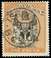 O        29 (29) 1895 £1 Black And Yellow-orange Arms Of The Protectorate^, Unwmkd, Perf 14, Light... - Andere & Zonder Classificatie