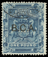 O        14 (14) 1891 £1 Deep Blue Rhodesia Coat Of Arms Overprinted "B.C.A."^ SG Type 1, Unwmkd, Perf 14,... - Andere & Zonder Classificatie