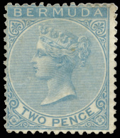 *        2 (3) 1866 2d Dull Blue Q Victoria^, Wmkd CC, Perf 14, OG, LH, Fine Scott Retail $525…SG $715 - Bermuda