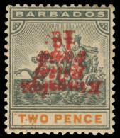 *        B1e (153c) 1907 1d On 2d Slate-black And Orange Seal Of The Colony^ Surcharged "Kingston Relief Fund. 1d."... - Barbados (...-1966)