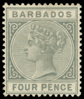 *        60-68 (89-103) 1882-86 ½d-5' Q Victoria^, Wmkd CA, Perf 14, Cplt (9), OG, LH, F-VF Scott Retail... - Barbados (...-1966)