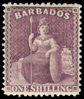 *        56b (83) 1879 1' Dull Mauve Britannia^, Wmkd CC, Perf 14, Rich Color, Perfectly Centered, OG, VLH, SUPERB... - Barbados (...-1966)
