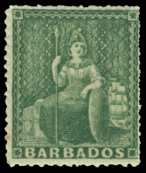 *        39 (58) 1873 (½d) Green Britannia^, Wmkd Large Star, Clean-cut Perf 14½ To 15½,... - Barbados (...-1966)