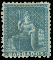 *        23 (37) 1861 (1d) Blue Britannia^, Unwmkd, Perf 11 To 12½, Prepared For Use But Not Issued, Rare,... - Barbados (...-1966)