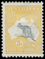 *        12 (13) 1913 5' Grey And Yellow Kangaroo^, Die II, Wmkd Wide Crown And Wide A, Perf 12, OG,HR, F-VF Scott... - Andere & Zonder Classificatie