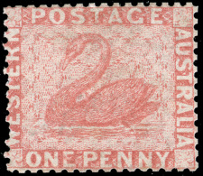 *        25 (38) 1861 1d Rose Swan^, Wmkd Swan (sideways), Perf 14 At Somerset House, Exceptionally Well Centered,... - Gebruikt