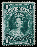 *        78 (156) 1883 £1 Deep Green Q Victoria^ On Thin Paper, Wmkd Crown And Q (twice Sideways), Perf 12,... - Gebruikt