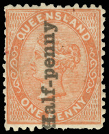 *        65 Var (151a) 1880 ½d On 1d Reddish Brown Q Victoria^, Die II, Surcharged Vertically "Half Penny",... - Gebruikt