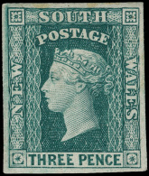 P        17f (116) 1856 3d Bluish Green Q Victoria^, Unwmkd, Rare Plate Proof, Imperf, Four Margins, OG,LH, VF-S,... - Gebruikt