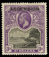 *        1-9 (1-9) 1922 ½d-3' K George V Of St. Helena^ Overprinted "ASCENSION" SG Type 1, Cplt (9), OG, LH,... - Ascension