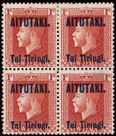 */[+]    18d, 18e, 18 (14ad, 14ac, 14a) 1917 1' Orange K George V Of New Zealand^ Recess Printing Overprinted,... - Aitutaki