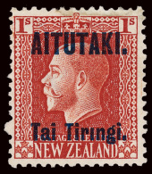 *        18d (14ac) 1917 1' Vermilion K George V Of New Zealand^ Overprinted, ERROR - "Tiringi" Without Dot On... - Aitutaki