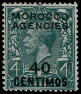 *        66 Var (148a) 1930 40c On 4d Grey-green K George V^ Overprinted "MOROCCO AGENCIES" And Surcharged, ERROR -... - Marokko (kantoren)