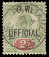 O        O51 (O38) 1902 2d Yellowish Green And Carmine-red K Edward VII O.W. OFFICIAL^, Wmkd Imperial Crown, Perf... - Andere & Zonder Classificatie