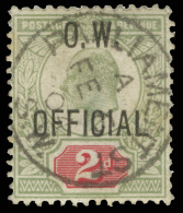 O        O51 (O38) 1902 2d Yellowish Green And Carmine-red K Edward VII O.W. OFFICIAL^, Wmkd Imperial Crown, Perf... - Sonstige & Ohne Zuordnung