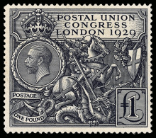 **       209 (438) 1929 £1 Black Postal Union Congress^ (St. George And The Dragon), An Attractive And... - Andere & Zonder Classificatie