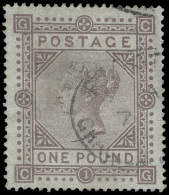 O        92 (132) 1882 £1 Brown-lilac Q Victoria^ On Blued Paper, Wmkd Large Anchor, Perf 14, Well Centered,... - Sonstige & Ohne Zuordnung