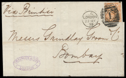 [x]      73 (156) 1876 8d Orange Q Victoria, Plate 1,^ On 1879 May 22 Folded Letter From London To Bombay "via... - Sonstige & Ohne Zuordnung