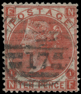 O        53 (112) 1867 10d Red-brown Q Victoria^, Plate 1, Wmkd Spray Of Rose, Perf 14, Numeral "17" Grid Cancel,... - Andere & Zonder Classificatie